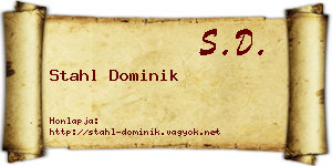 Stahl Dominik névjegykártya